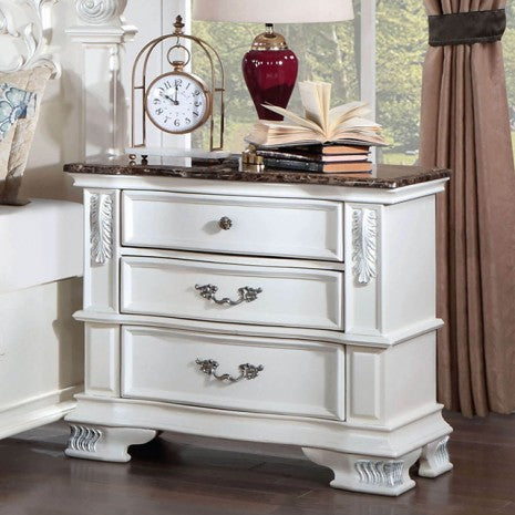 Astoria Grand Esperanza White Finish Wood Tufted Faux Leather Upholstered Queen Bedroom Set – CM7478WH-4PC — product view 5