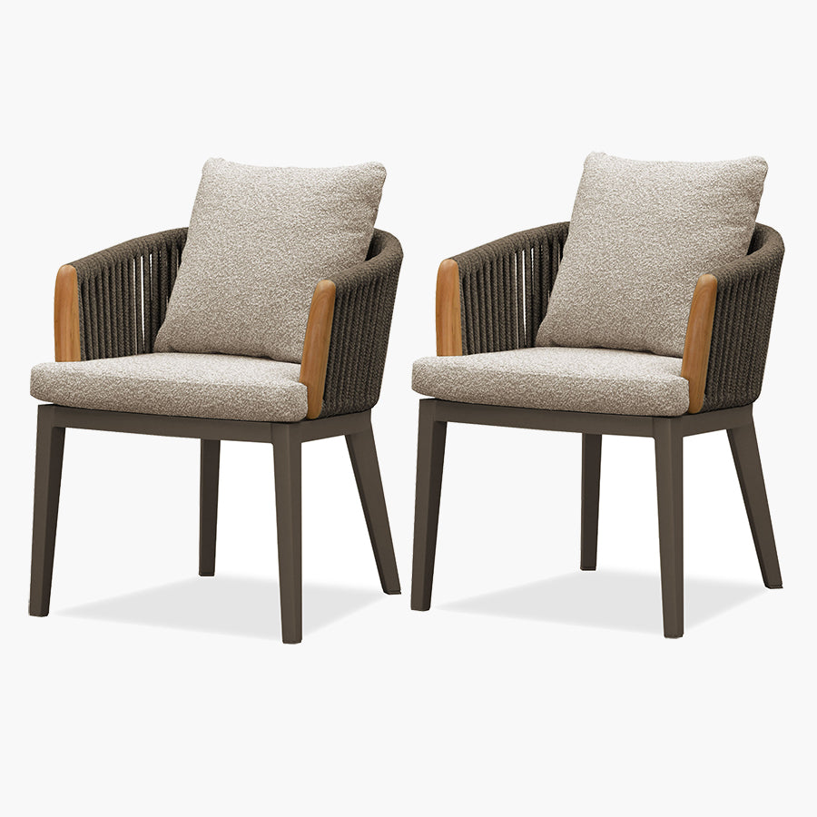 PURPLE LEAF Hailar 2 Pieces Outdoor Patio Dining Chairs with Olefin Fabric All-Weather Patio Furniture with Aluminum Frame for Lawn Garden Backyard Deck — product view 2