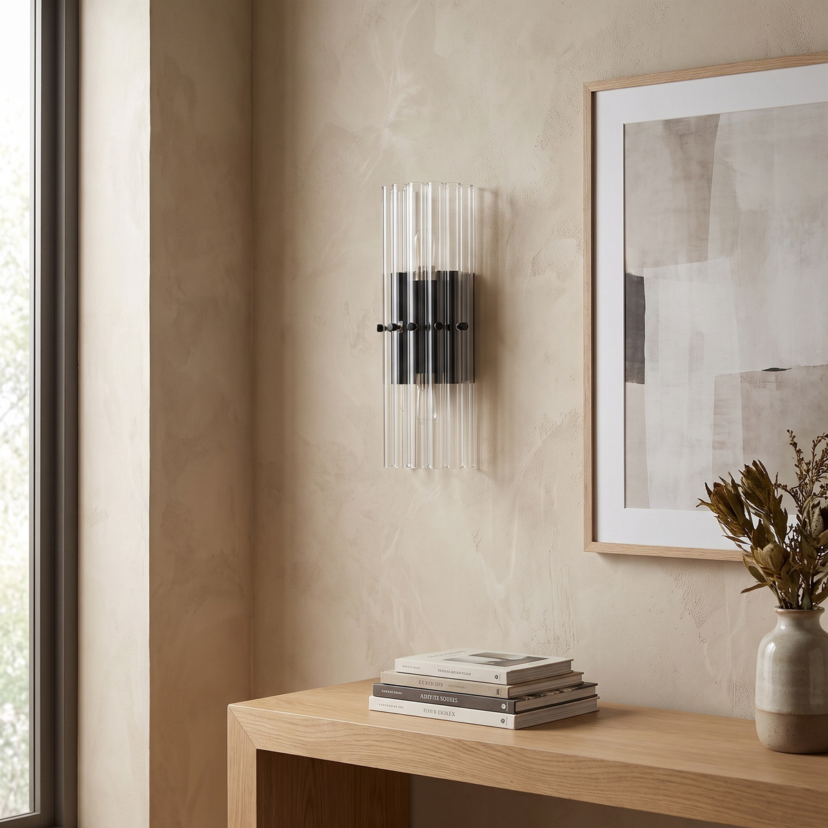 Crystal Up Down Tube Wall Sconce, 1 or 2 Head — product view 3