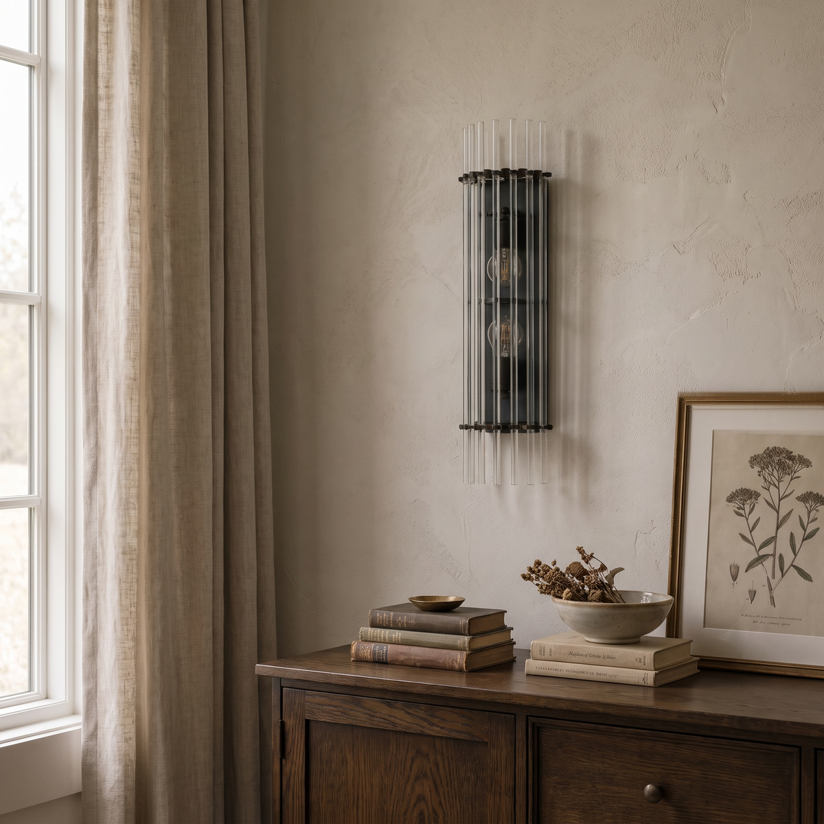Crystal Up Down Tube Wall Sconce, 1 or 2 Head — product view 4