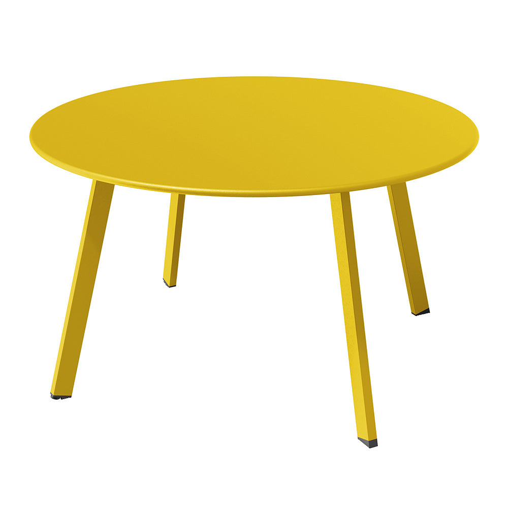 LOUNGE YARD Round Steel Patio Coffee Table, Weather Resistant Outdoor Large Side Table — product view 4