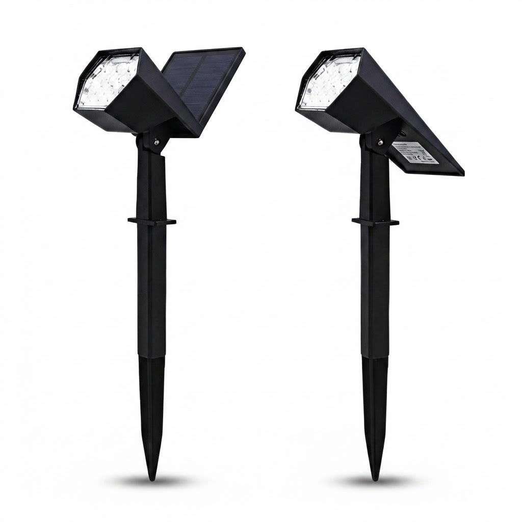 Solar Flood Spike Light Adjustable Angle Aluminum Glass Landscape Outdoor — Warm White Sets — product view 1