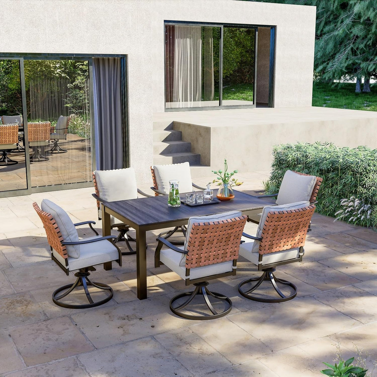 CULLMAN ALU./STEEL K.D. DINING TABLE 160X96.5CM — product view 3