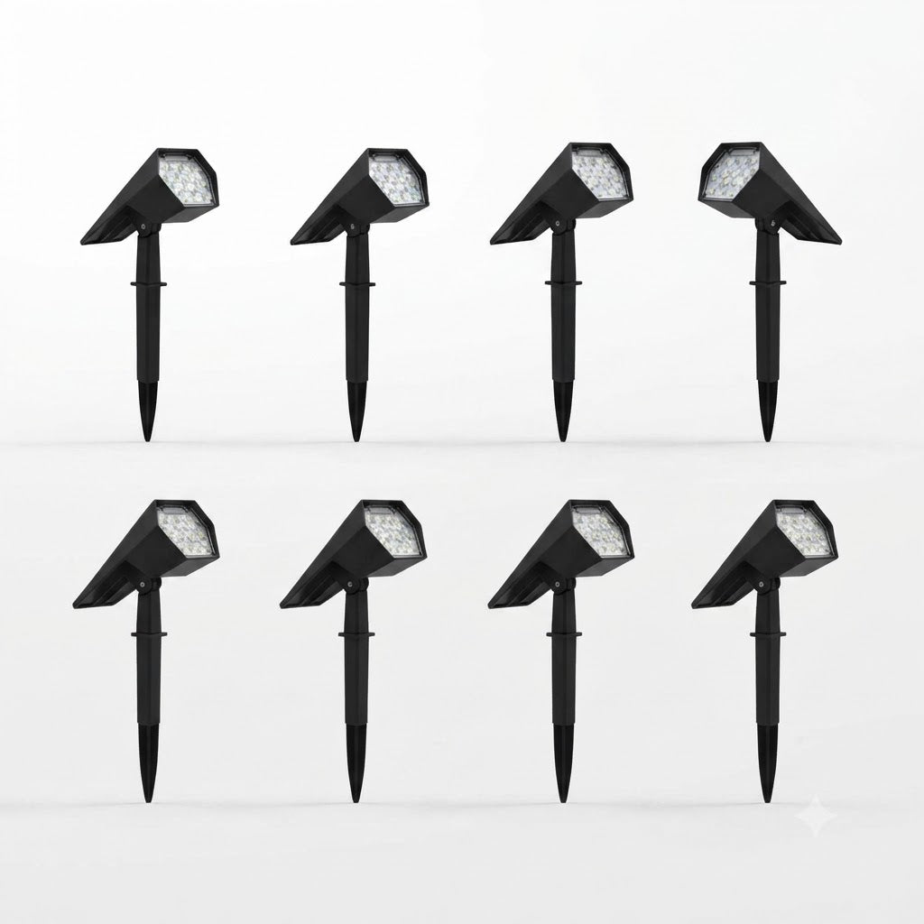 Solar Flood Spike Light Adjustable Angle Aluminum Glass Landscape Outdoor — Warm White Sets — product view 4