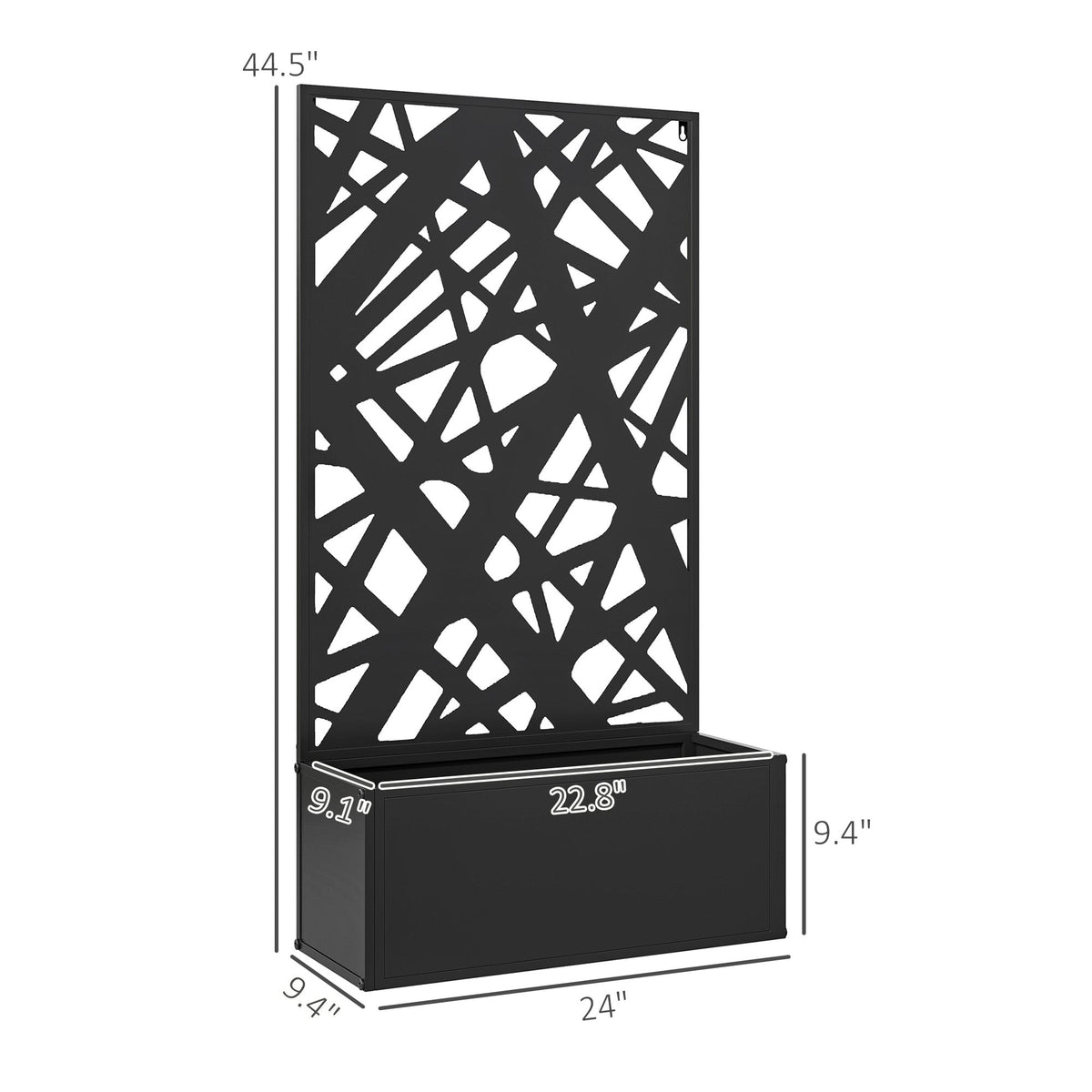 Metal Raised Garden Bed with Trellis Privacy Panel, Irregular Line Cut-Out — product view 5