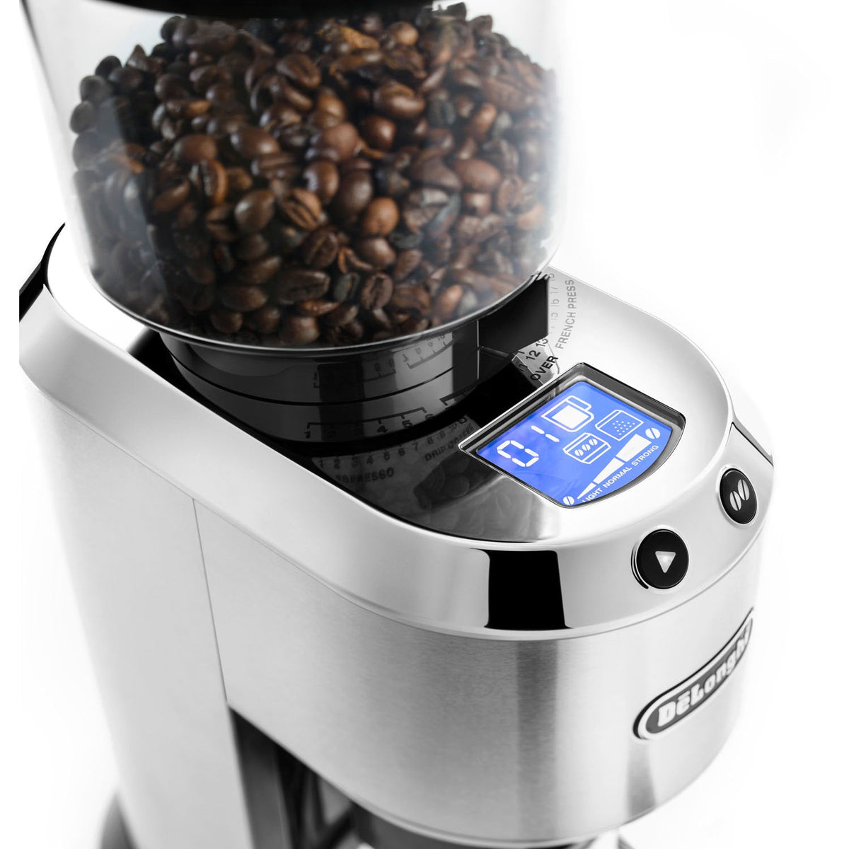 Conical Burr Grinder with Portafilter Attachment, Silver — product view 6