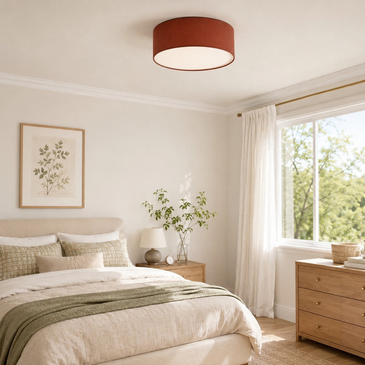 Dumora Linen Drum Flush Mount Ceiling Light — product view 7