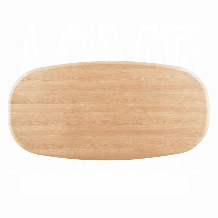 Ogin Light Oak & Travertine 87" 7-Piece Dining Table Set – DN07070-7PC — product view 3