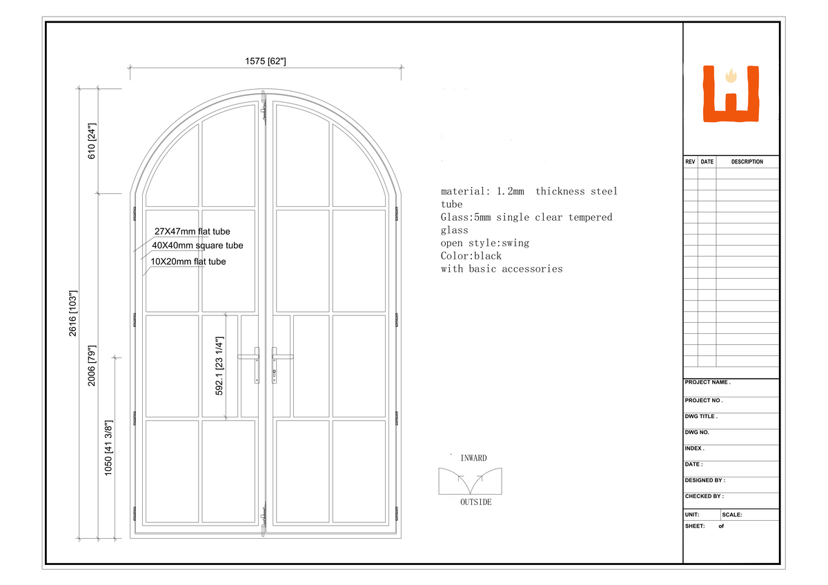 Fortis Steel Glass Door — product view 4