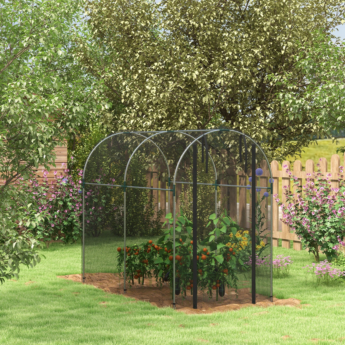 4' x 8' Crop Cage with Zippered Door, Black — product view 3
