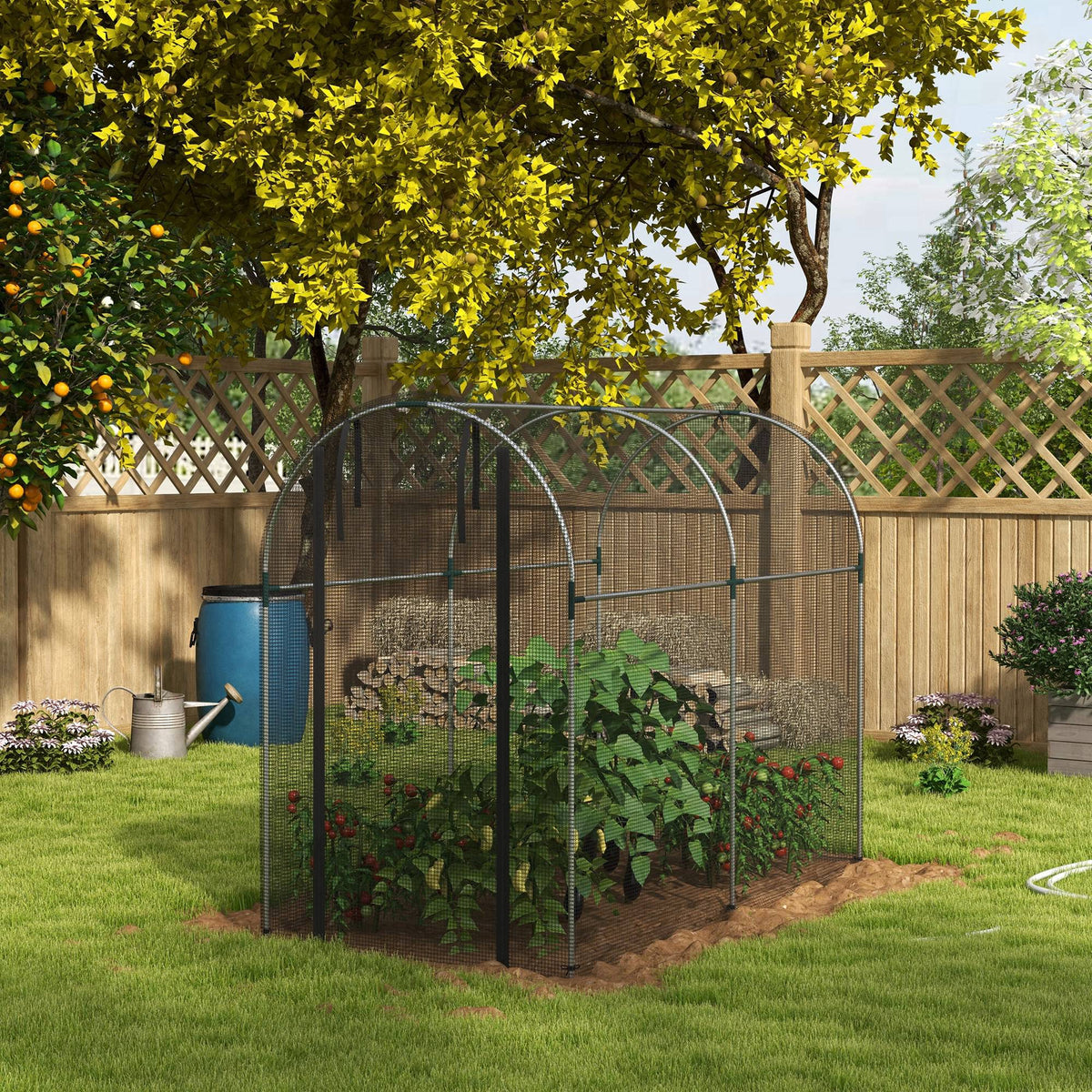 4' x 8' Crop Cage with Zippered Door, Black — product view 4