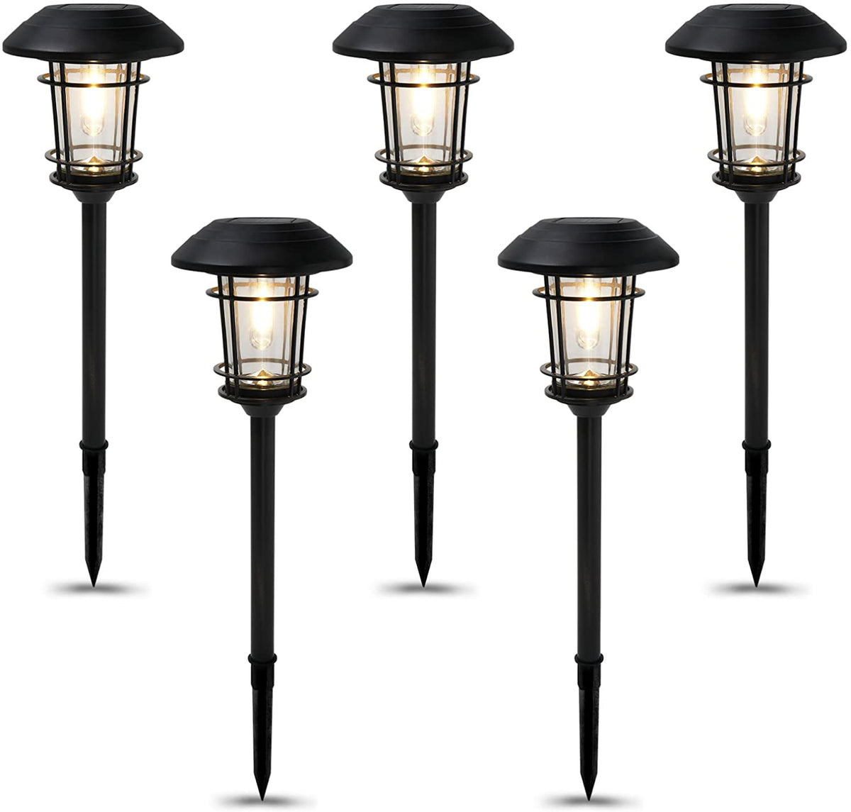 LOUNGE YARD Outdoor Glass Solar Pathway Lights - Aluminum & Steel Frame — product view 6