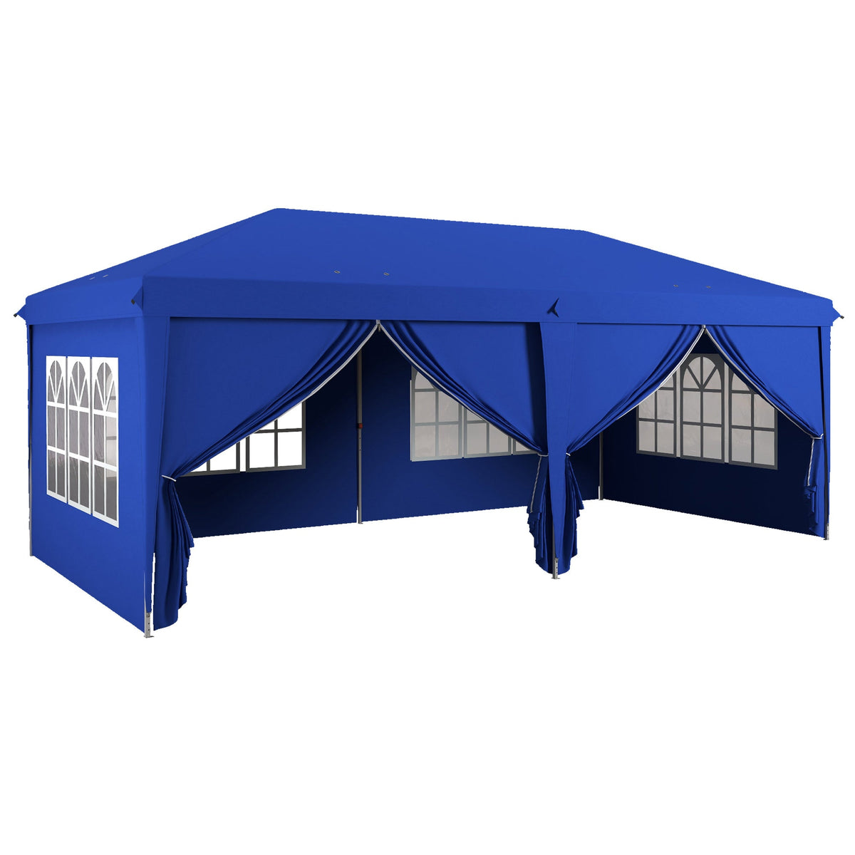 3 x 6 m Garden Pop Up Gazebo with Sidewalls, Windows, Carry Bag, Blue — product view 1