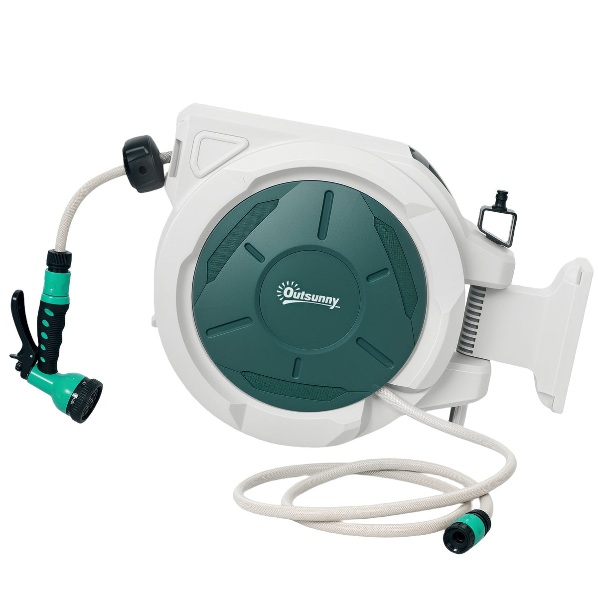 1/2 in x 65ft Retractable Garden Hose Reel with 7-Function Nozzle — product view 2
