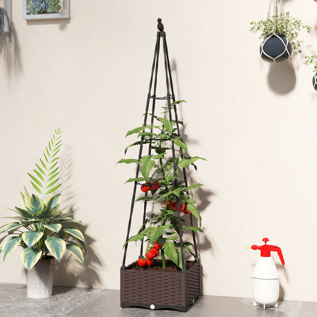 Self Watering Raised Garden Bed with Trellis, 40 x 40 x 175 cm — product view 4