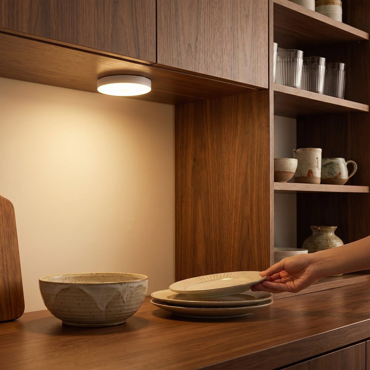Motion Sensor LED Puck Light, Stick-On, USB or Battery — product view 5