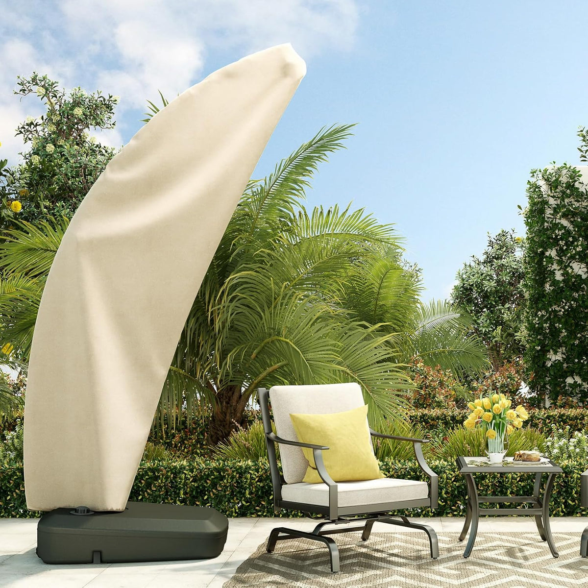 LOUNGE YARD Deluxe Cantilever Umbrella Cover for 9 to 12 FT Offset Umbrella, 10×13 FT Offset Umbrella, Banana Style Patio Umbrella Cover — product view 5