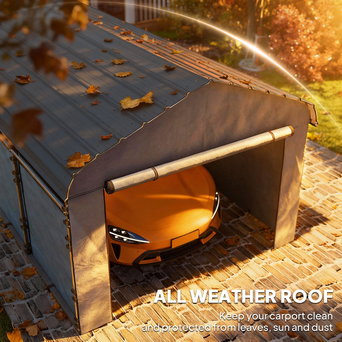 Onward 12' x 20' Heavy Duty Metal Carport with Galvanized Roof & Removable Sidewalls — product view 7