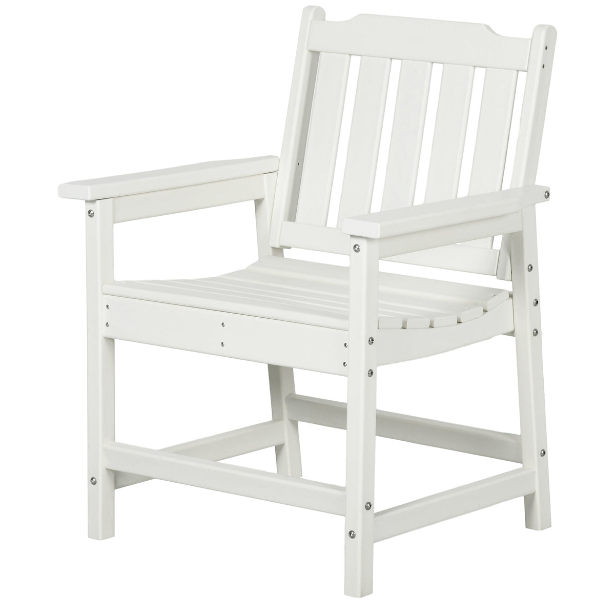 HDPE All-Weather Patio Dining Chair for Garden, Backyard, Deck, Porch, Lawn, White — product view 2