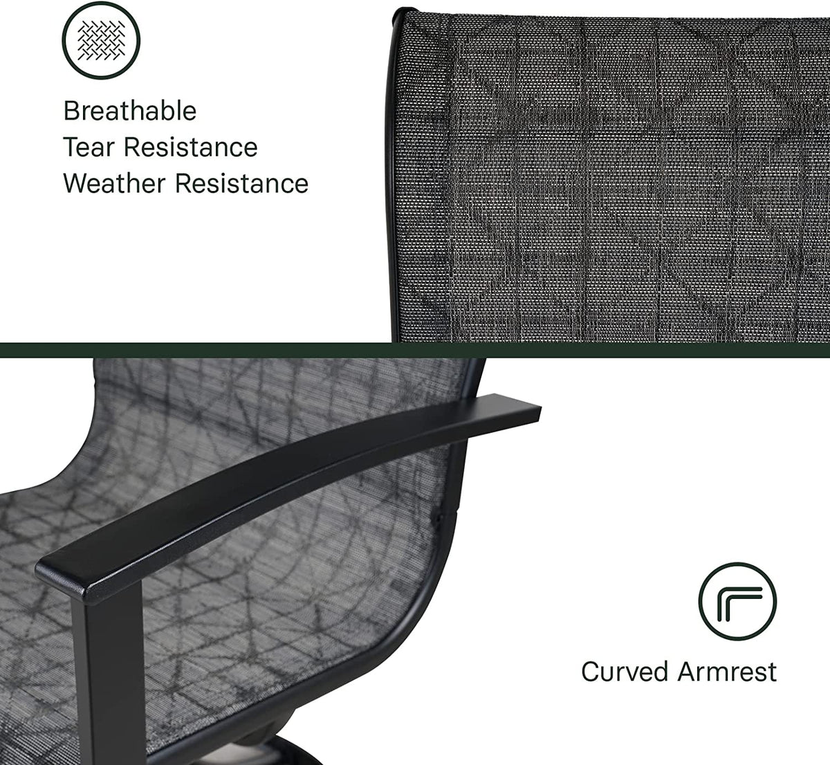 LOUNGE YARD Outdoor Dining Set - Black & Grey Plaid — product view 7