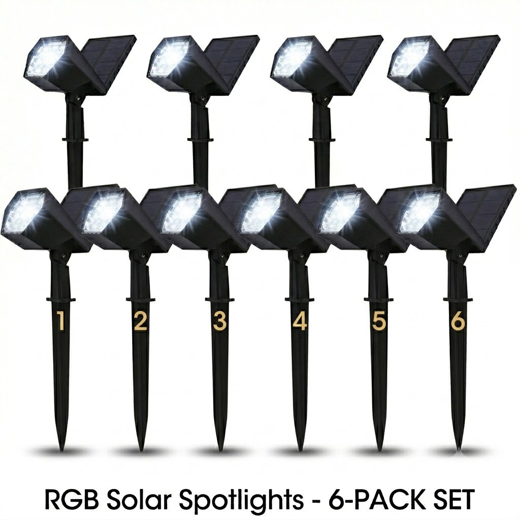 Solar Flood Spike Light Adjustable Angle Aluminum Glass Landscape Outdoor — Warm White Sets — product view 3