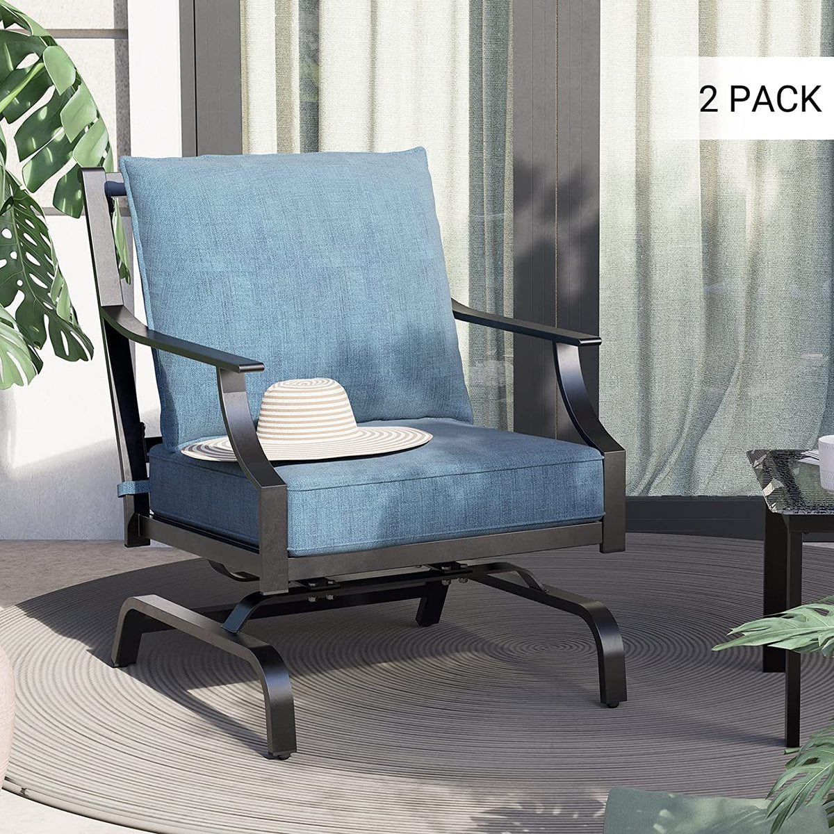 LOUNGE YARD Outdoor Patio Seating Chair Metal Set of 2 — product view 6