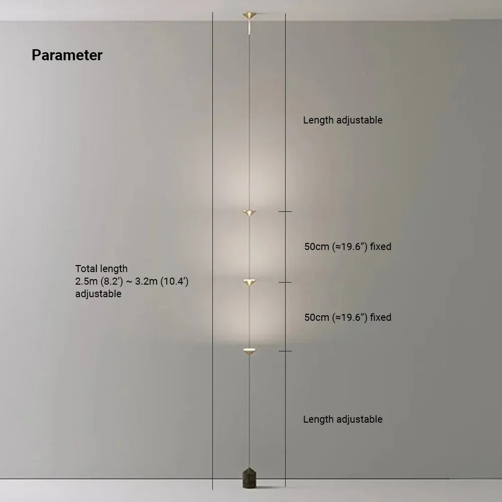 Arisha Full-Length Minimalist Linear Floor Lamp, 3 Bulbs — product view 4