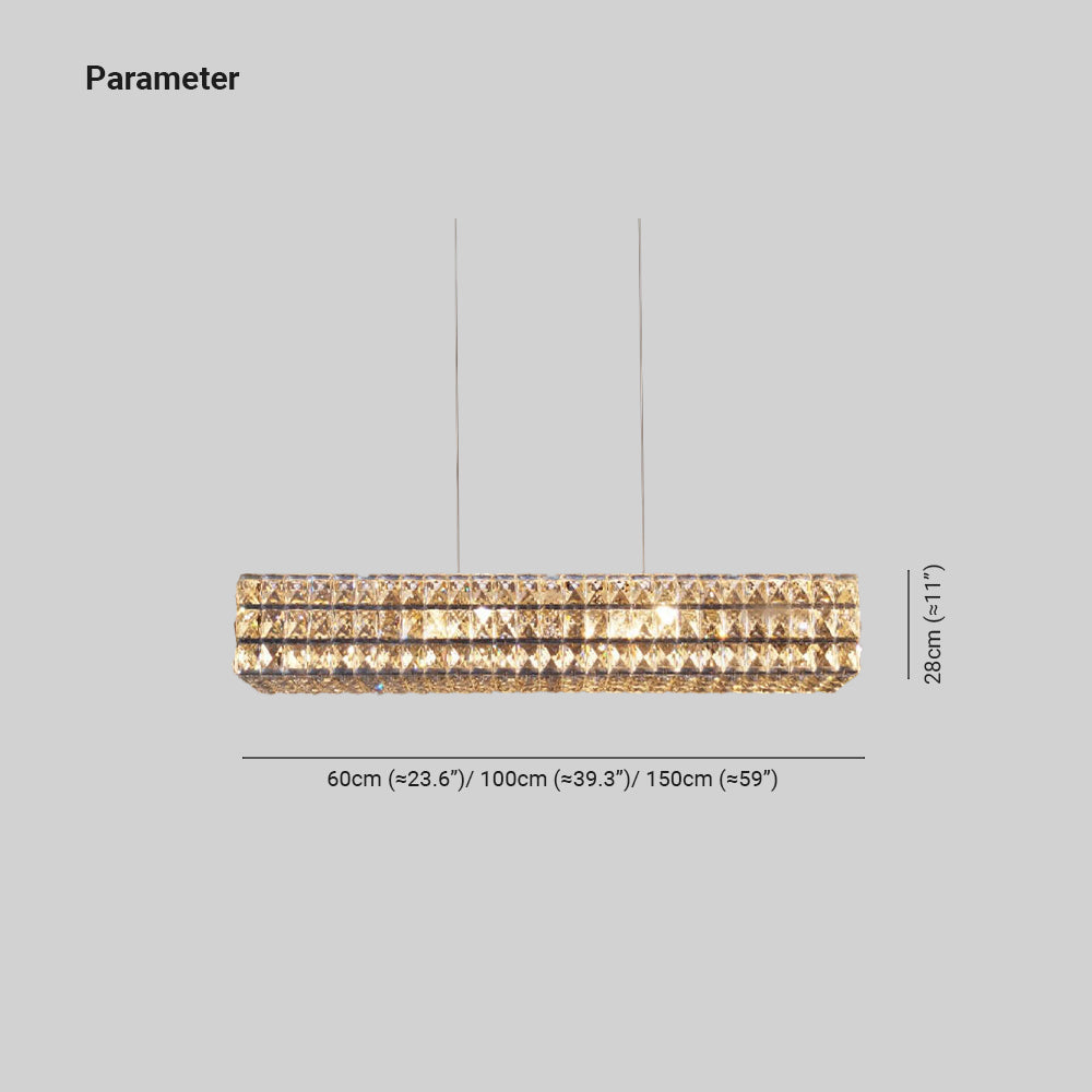 Kristy Rectangular Luxury Crystal Chandelier, 2 Colour — product view 5