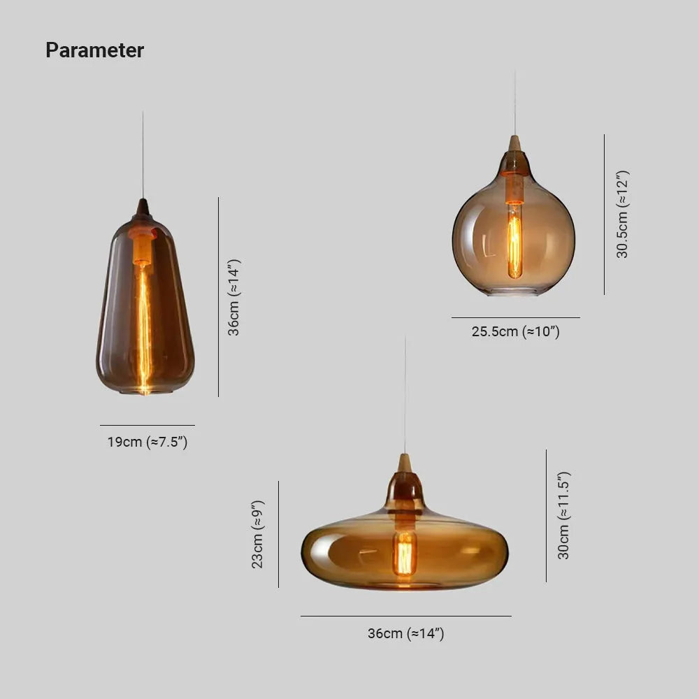 June Amber Glass Pendant Light — product view 7