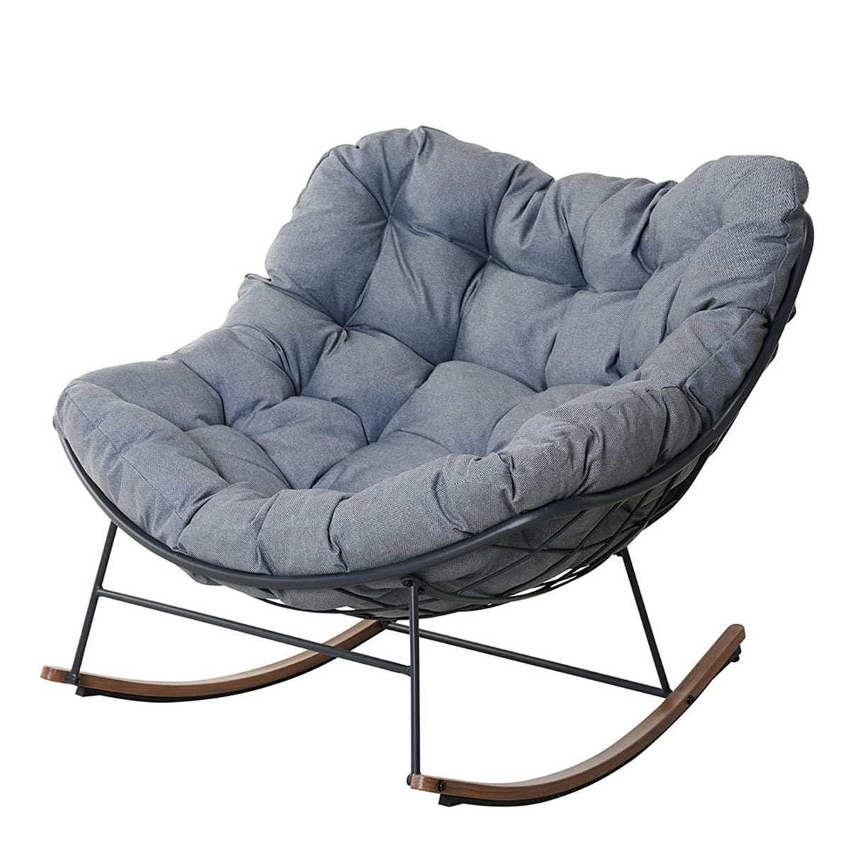 LOUNGE YARD Royal Rocking Chair, 5 colors, E-Coated Papasan Chair With Cushion for Porch, Garden — product view 2