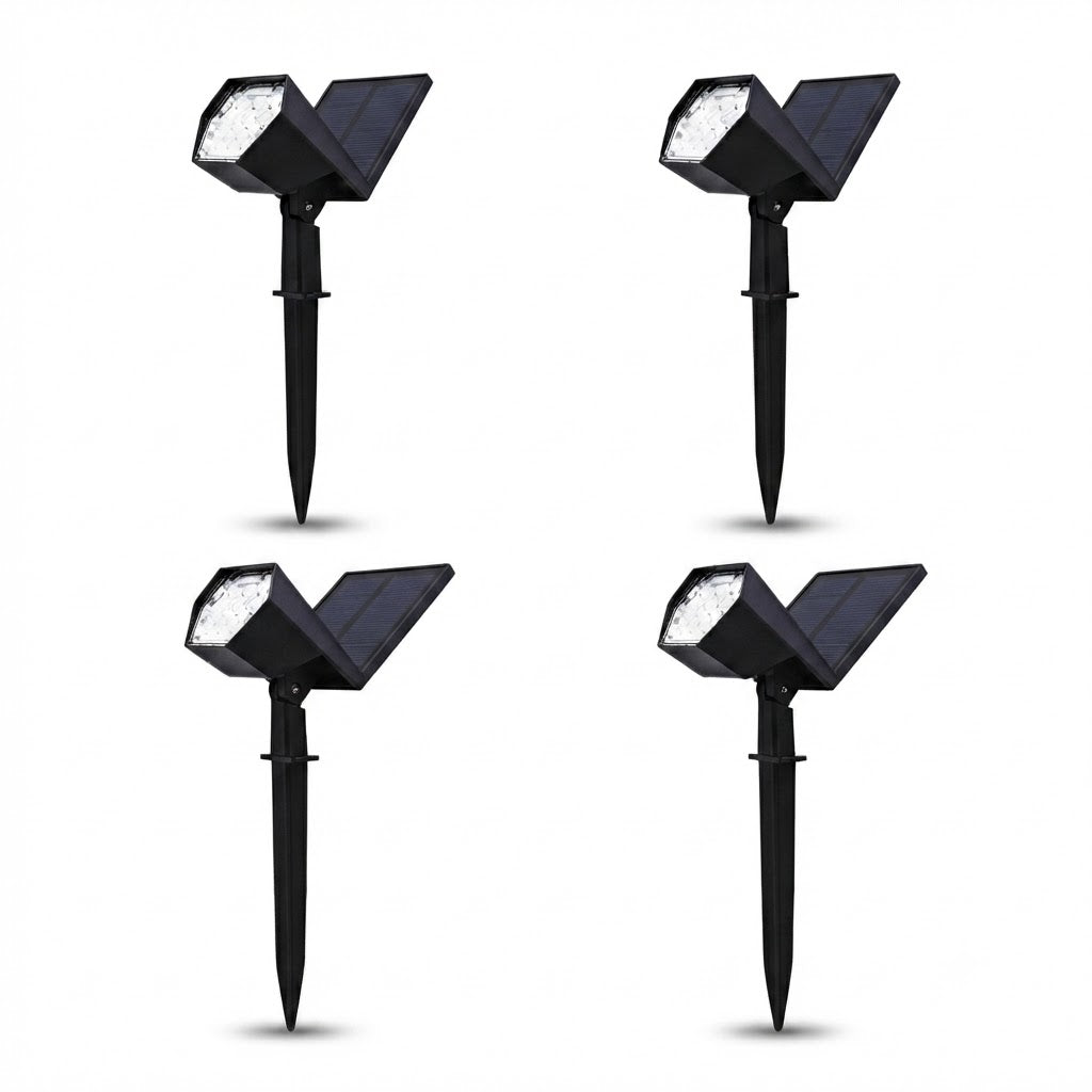 Solar Flood Spike Light Adjustable Angle Aluminum Glass Landscape Outdoor — Warm White Sets — product view 2