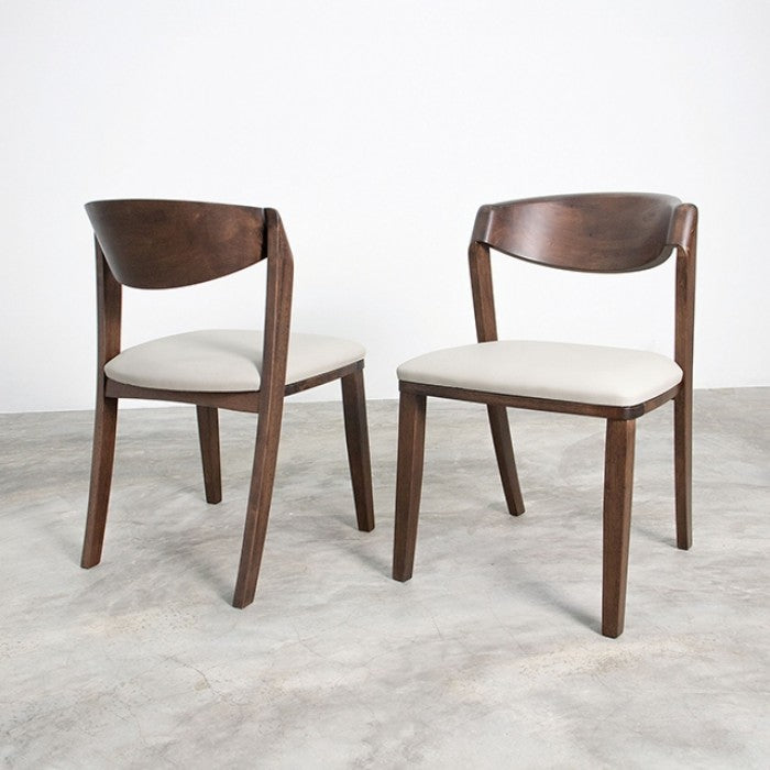 Furniture of America Sargans Rich Walnut Finish Wood Mid-Century Modern Oval Dining Table 7-Piece Set – FM30006WN-OT-7PC-04WN — product view 3