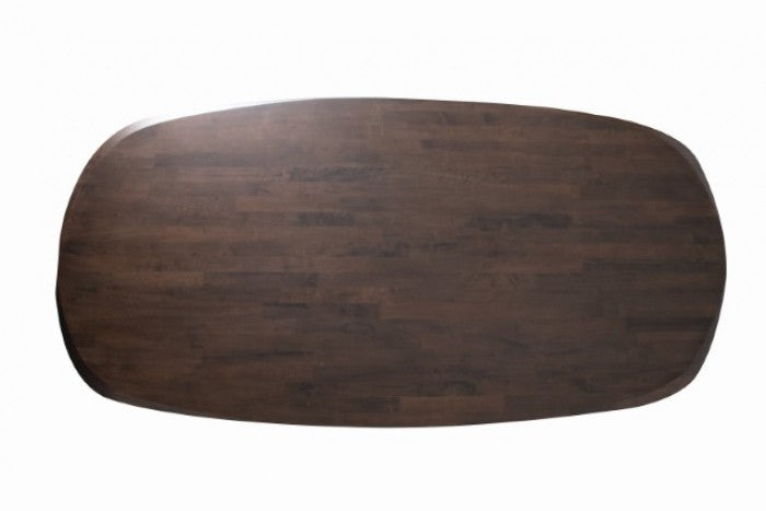 Furniture of America Sargans Rich Walnut Finish Wood Mid-Century Modern Oval Dining Table 7-Piece Set – FM30006WN-OT-7PC-04WN — product view 4