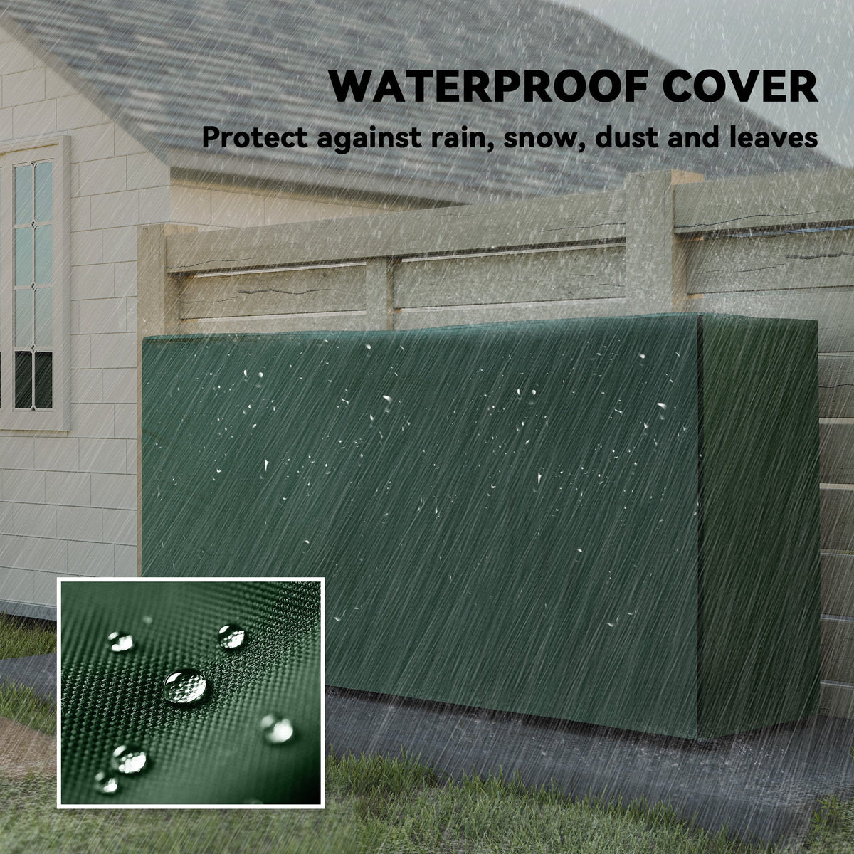 Heavy-Duty Firewood Rack with Waterproof Cover in Dark Green, 78.7" x 14.2" x 39" — product view 6