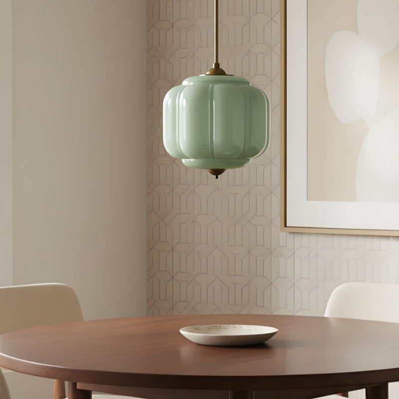 Vintage Cream Glass Pumpkin Chandelier, E14 — product view 5