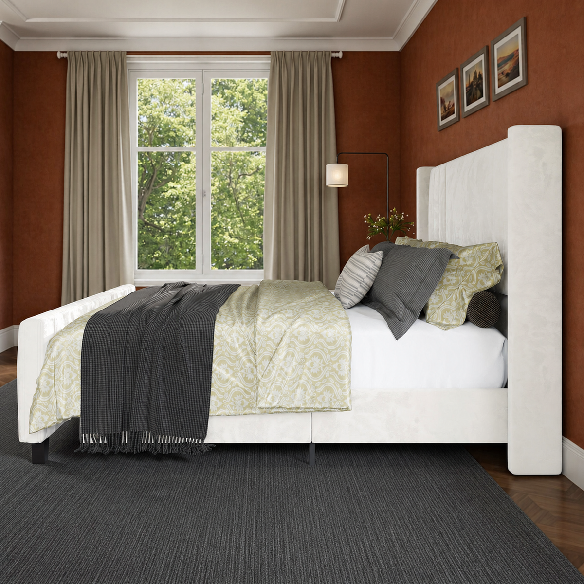 Grevane Kintail Velvet Channel Tufted Bed — product view 5