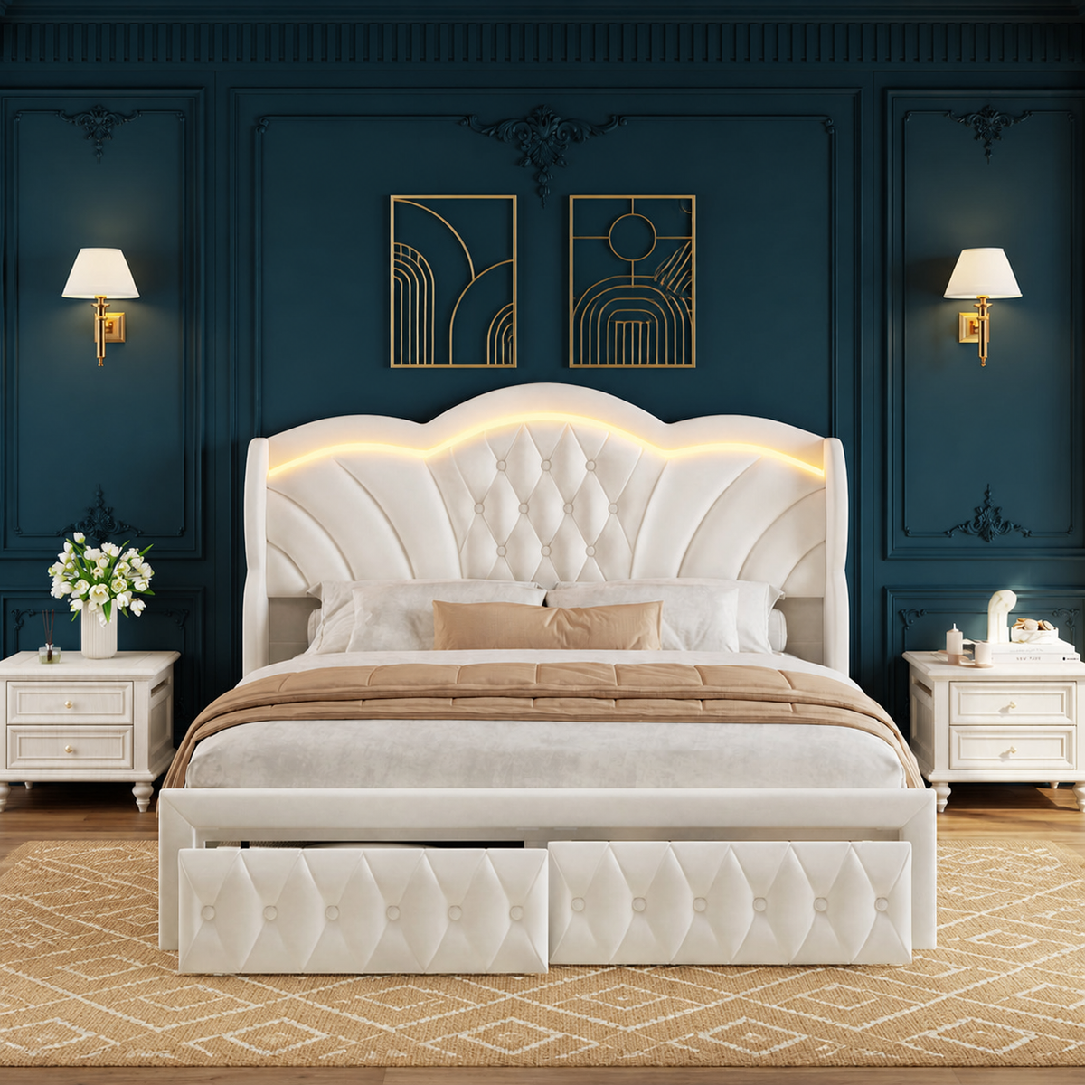 Grevane Sumburgh LED Wingback Storage Bed — product view 2