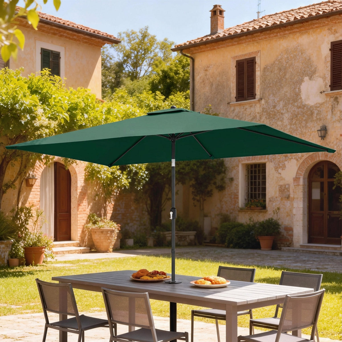 3 x 2 m Garden Parasol with Crank Handle and Tilt Function, Green — product view 4