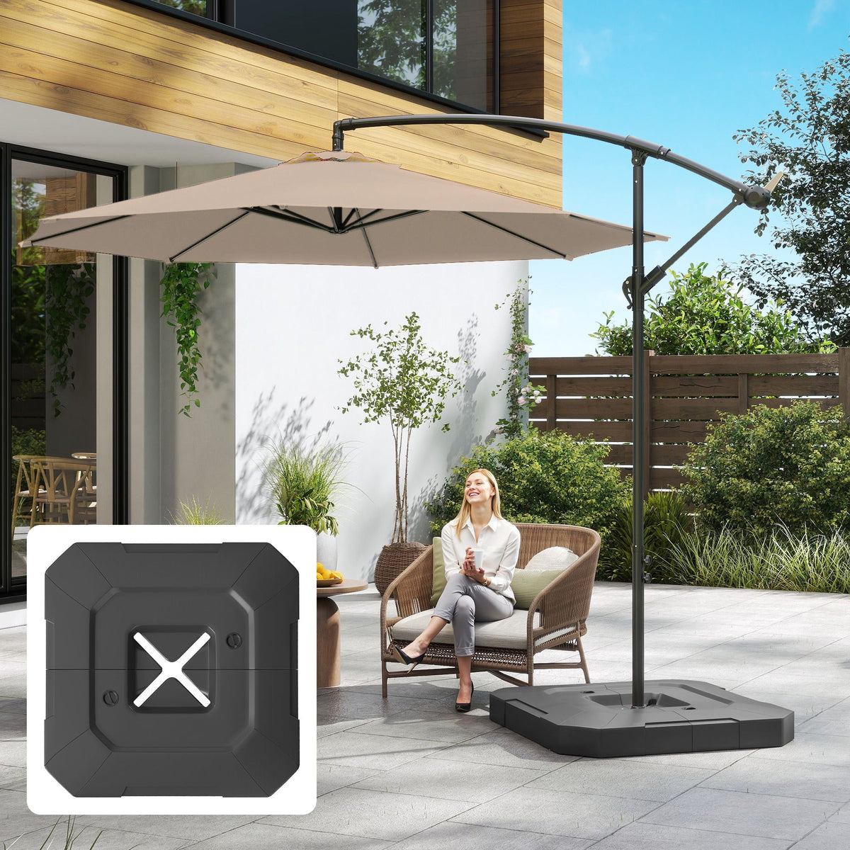 2-Piece Cantilever Umbrella Base Weight Set, 231 lb, Black — product view 4