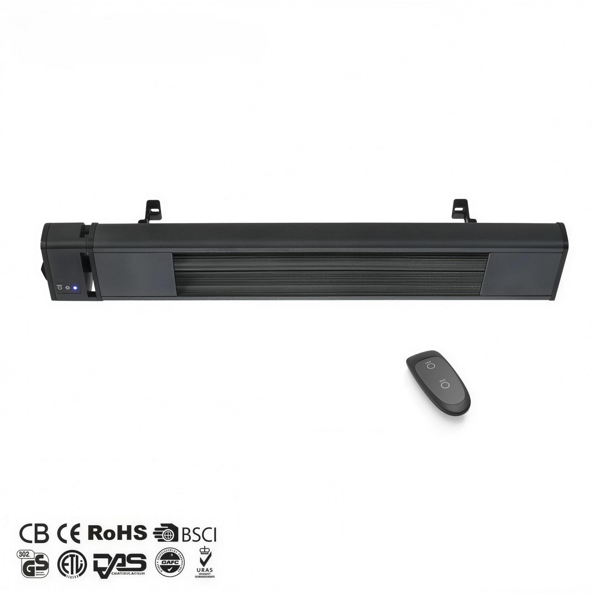 Infrared Electric Space Heater, IP65 Rated, Remote Control, Overheat Protection for Indoor Rooms and Covered Patios — product view 2