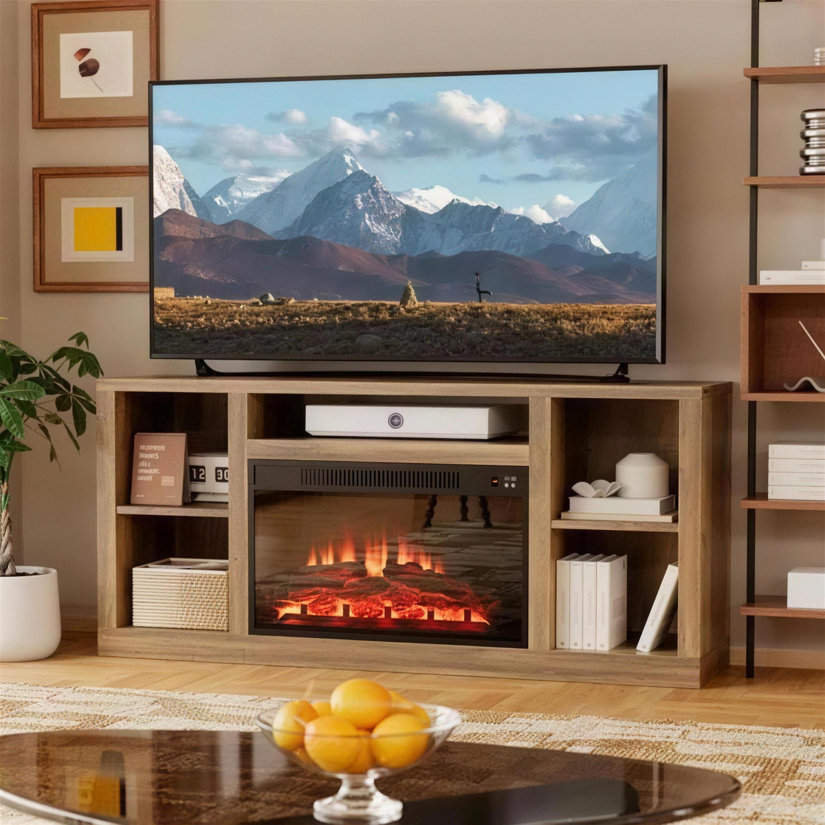 Electric Fireplace TV Stand for TVs up to 65 Inch, Modern Media Console Entertainment Center for Living Rooms and Apartments — product view 1