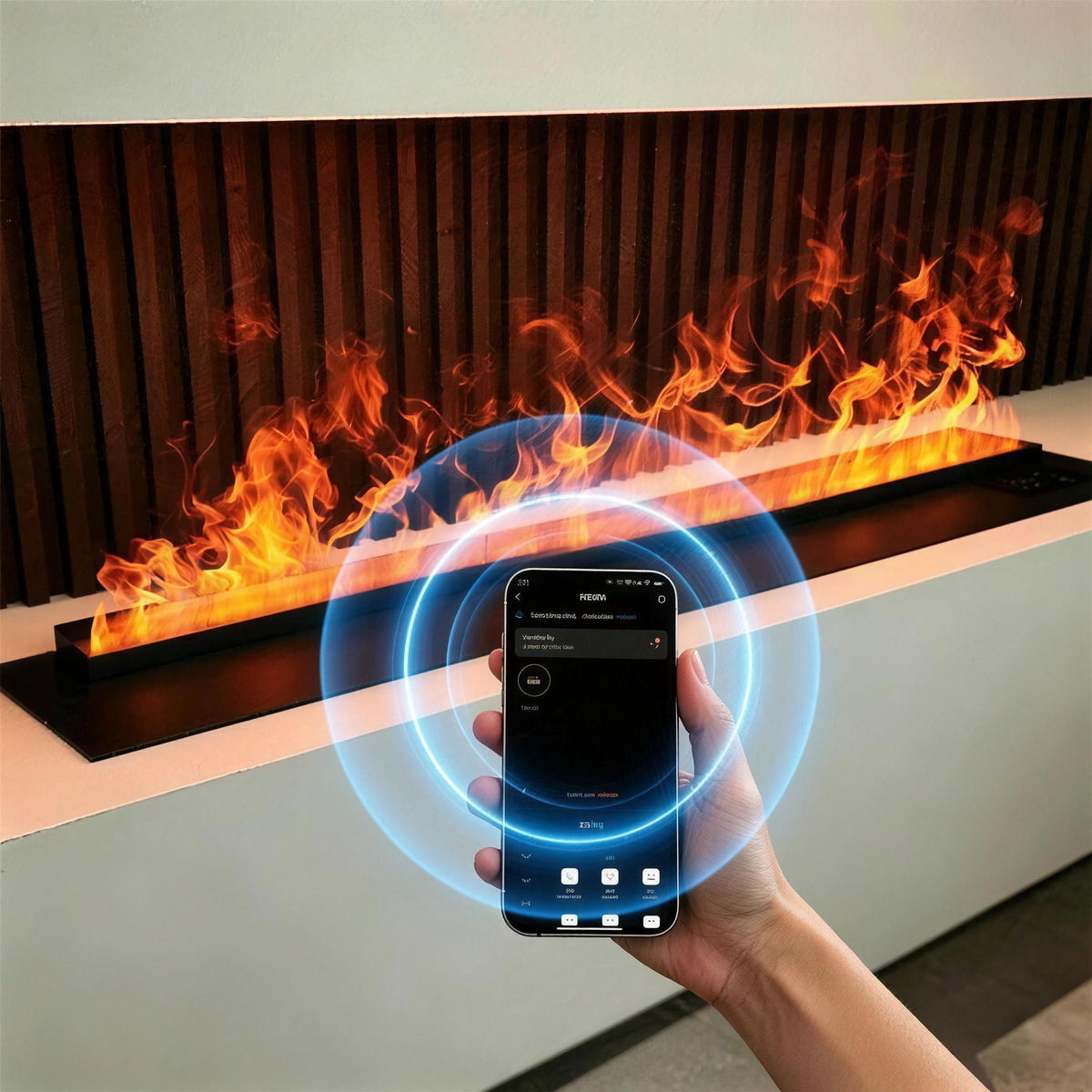 3D Water Vapor Electric Fireplace Insert, Smokeless Mist Flame Built-In Unit for TV Stand & Living Room — product view 2