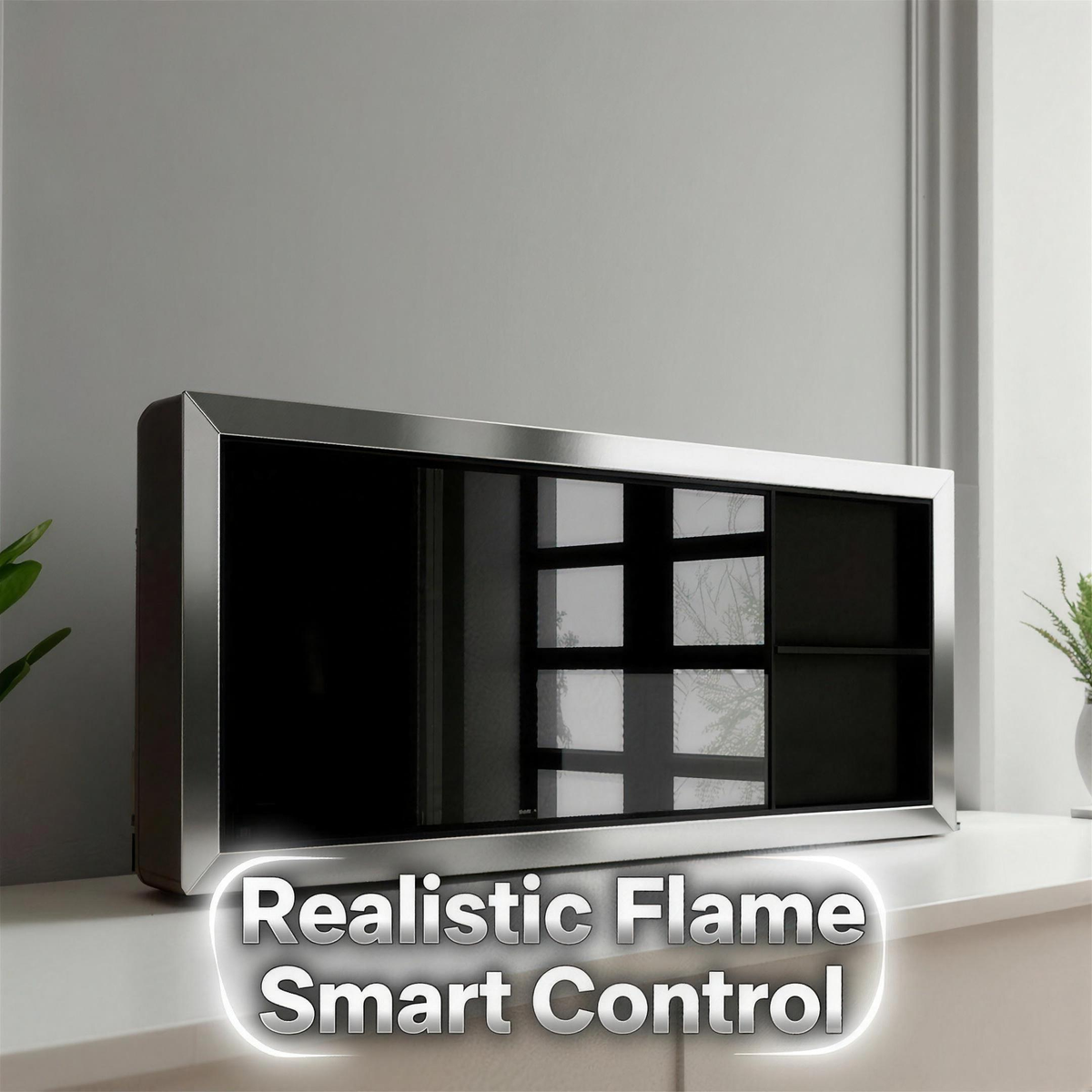 3D Mist Flame Fireplace Insert, Embedded Water Vapor Electric Fireplace with Remote & App Control — product view 1