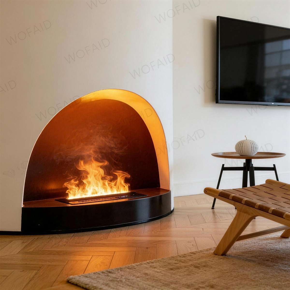 Water Vapor Electric Fireplace Insert with Realistic Logs, 3D Mist Flame Effect & Remote Control for Living Room — product view 2