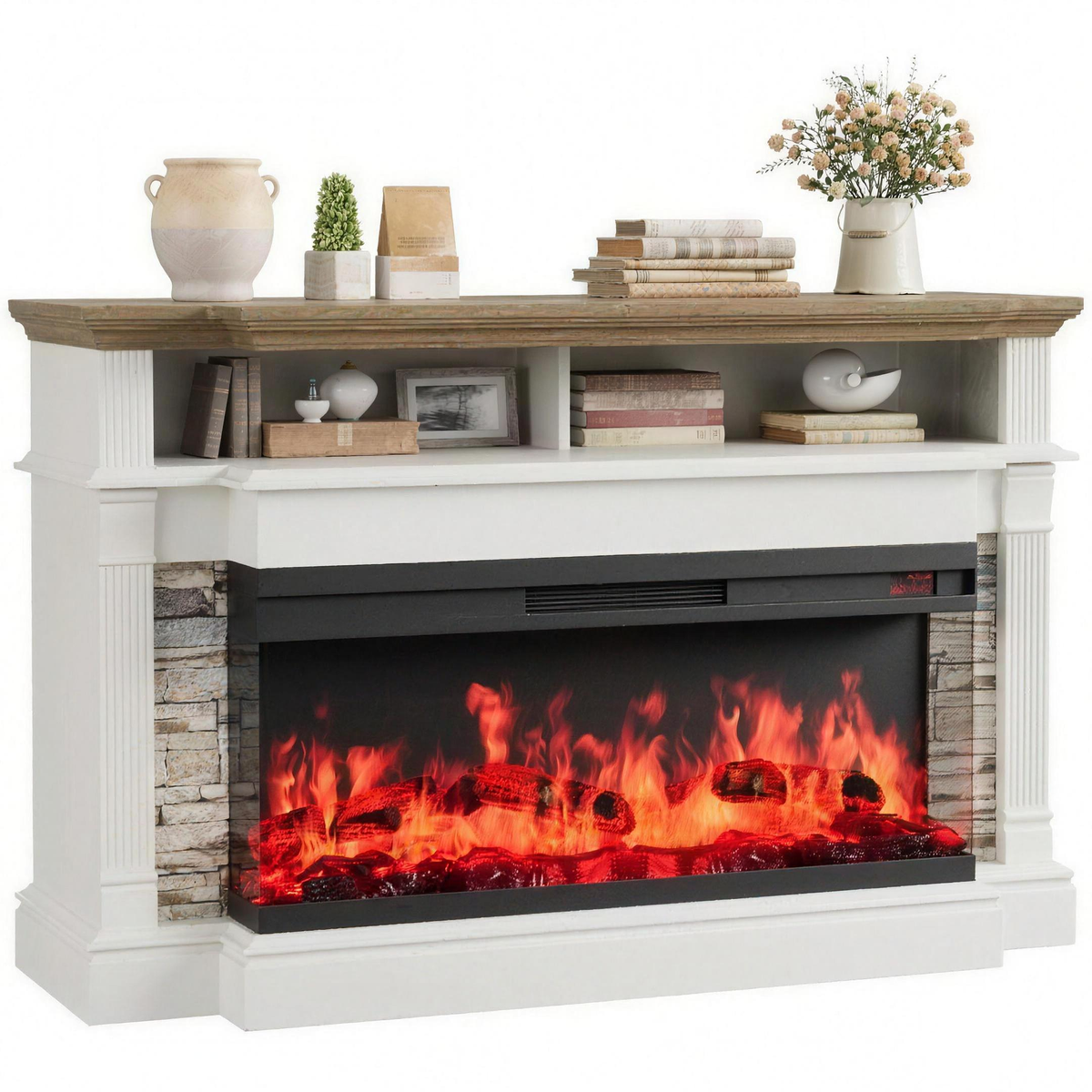 Electric Fireplace TV Stand for TVs up to 65 Inch, Farmhouse Media Console Entertainment Center for Living Rooms — product view 1