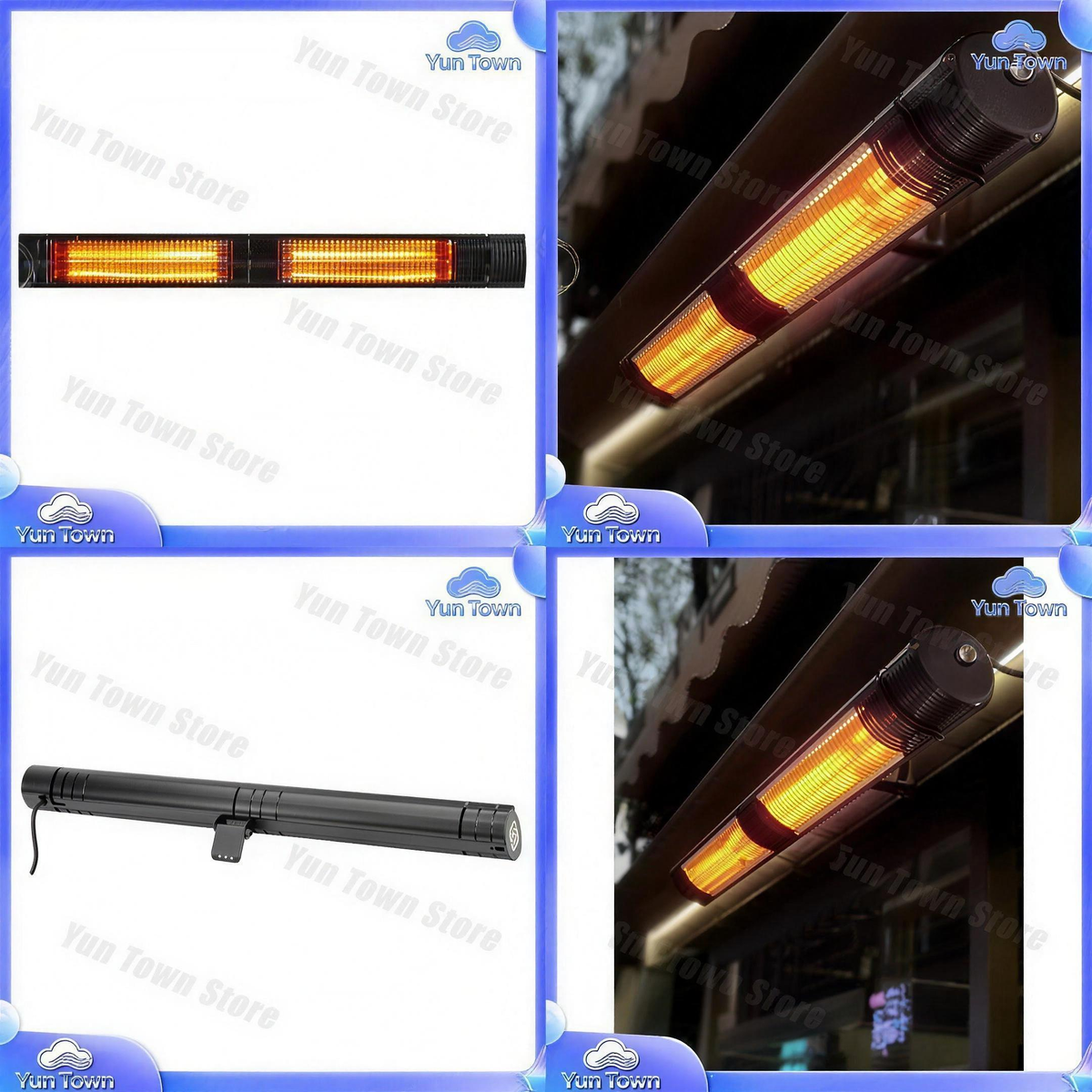 3000W Infrared Halogen Patio Heater with Remote Control for Gazebo, Garage & Winter Garden, Electric Space Heater — product view 2