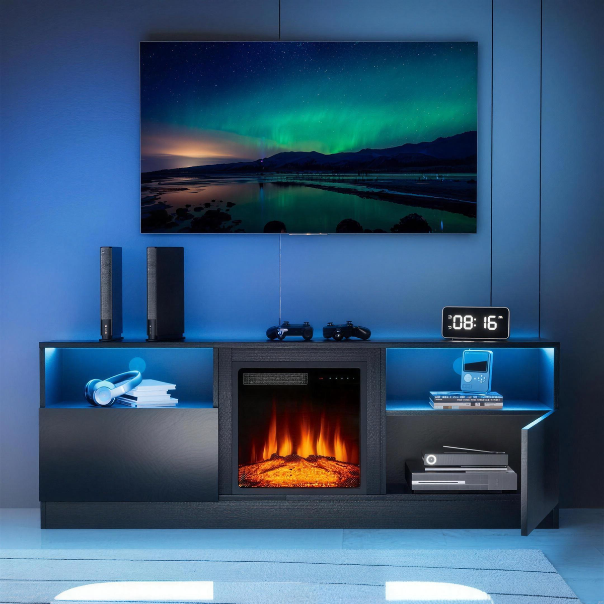 Electric Fireplace TV Stand for TVs up to 65 Inch, 18" Firebox for Living Rooms — product view 1