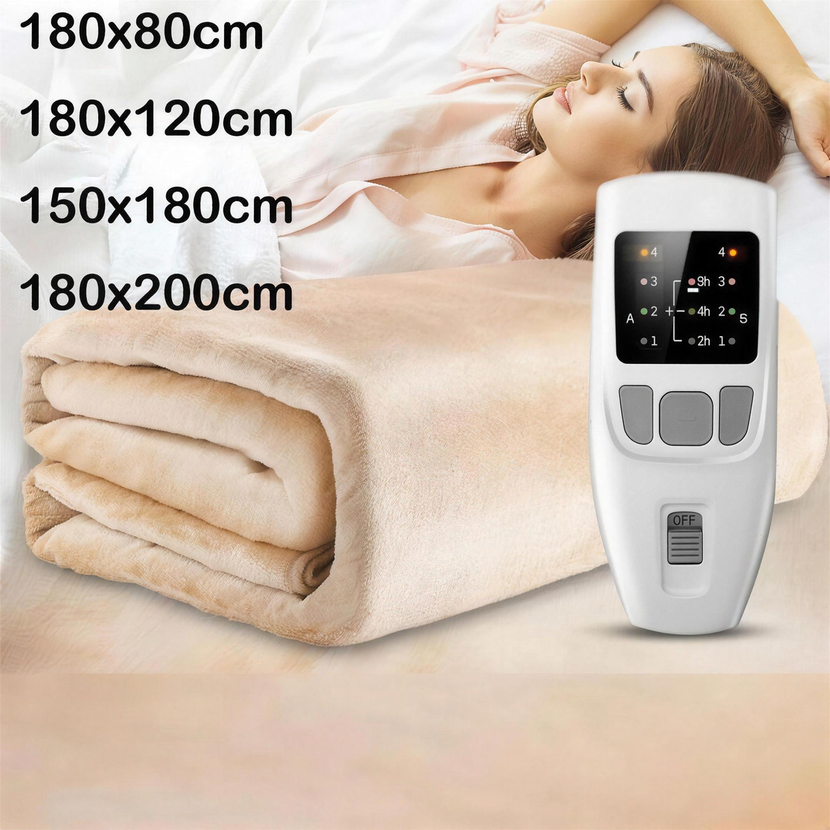 Electric Heated Throw Blanket, Soft Flannel Sherpa, Auto Shut-Off and Overheat Protection for Sofa and Bed — product view 1