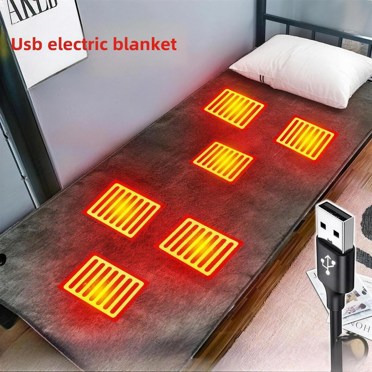 Electric Heated Throw Blanket, Soft Flannel Sherpa, Machine Washable, Auto Shut-Off and Overheat Protection for Sofa and Bed — product view 1