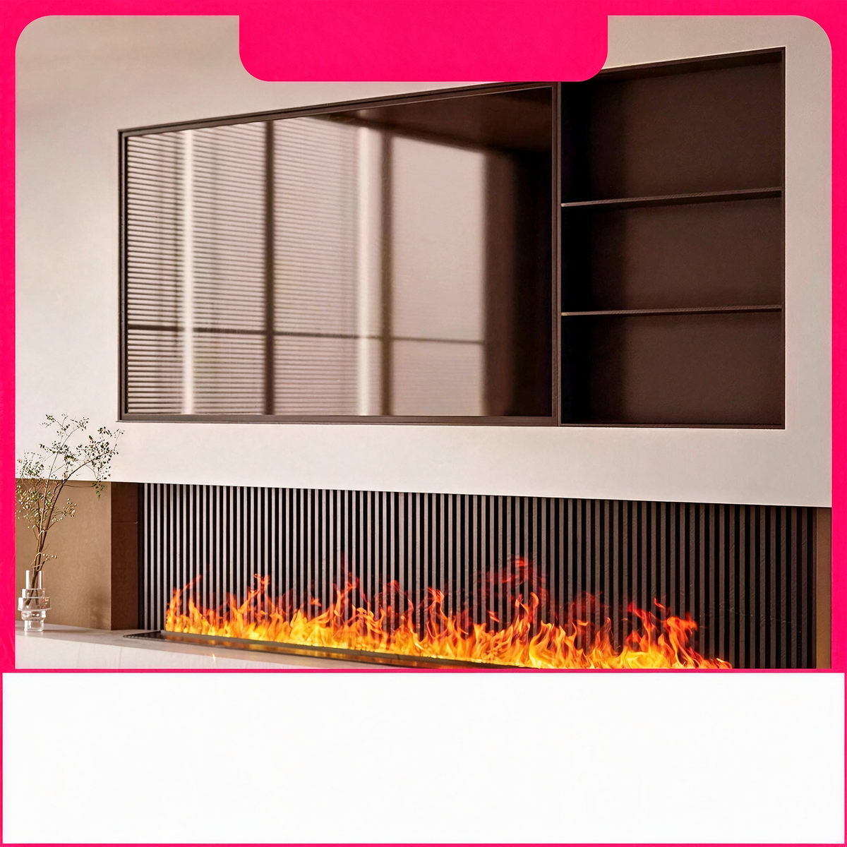 Smart Atomizing Vapor Fireplace with App Control, Multi-Color 3D Mist Flame Electric Fireplace for Media Walls — product view 1